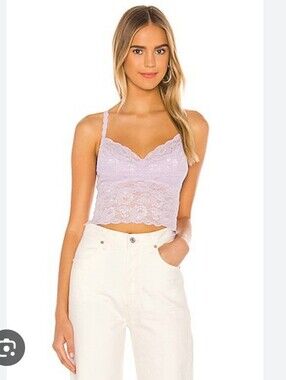 Cosabella Never Say Never Crop cami Sz S $110 Tuscan Lavender Lace